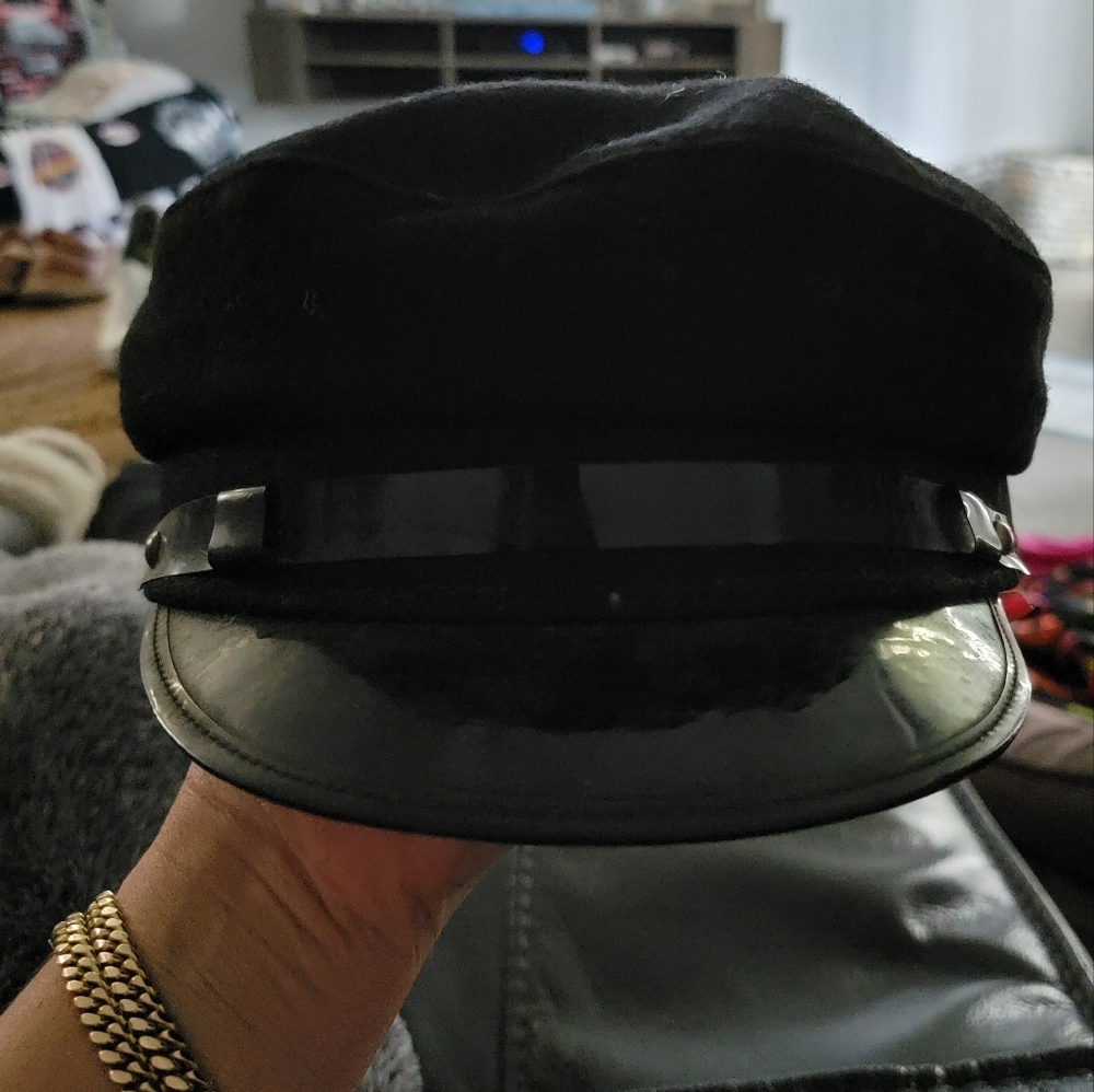 EUC BLACK AUTHENTIC VINTAGE GREEK FISHERMAN'S CAP HAT